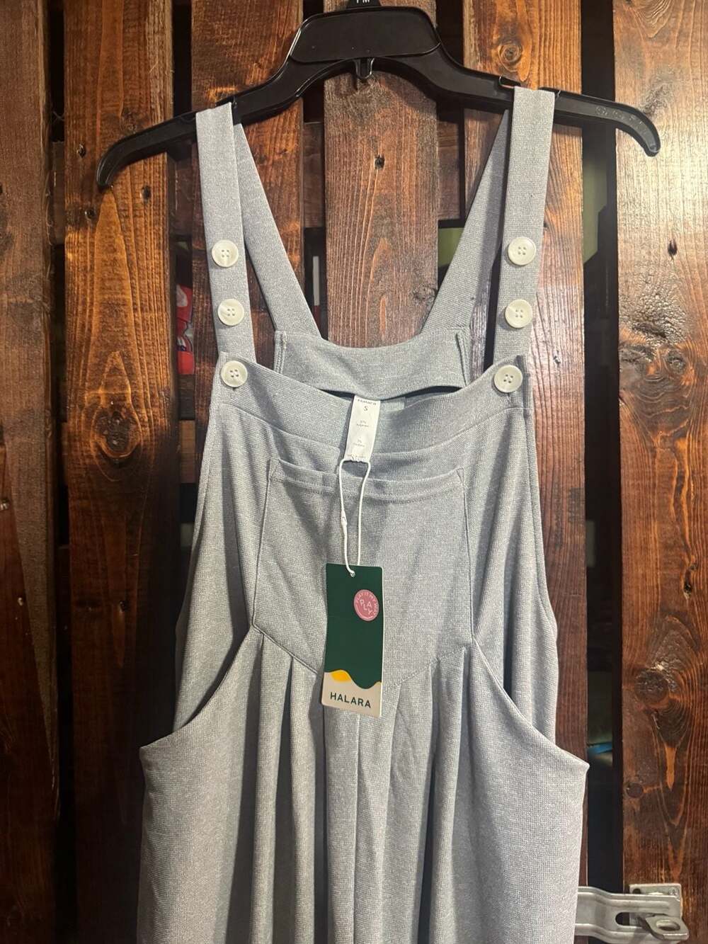 Halara Waffle Casual Overalls Size S Gray